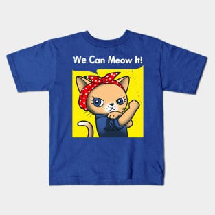 We Can Do It Cats Vintage Retro Parody For Cat Lovers Kids T-Shirt